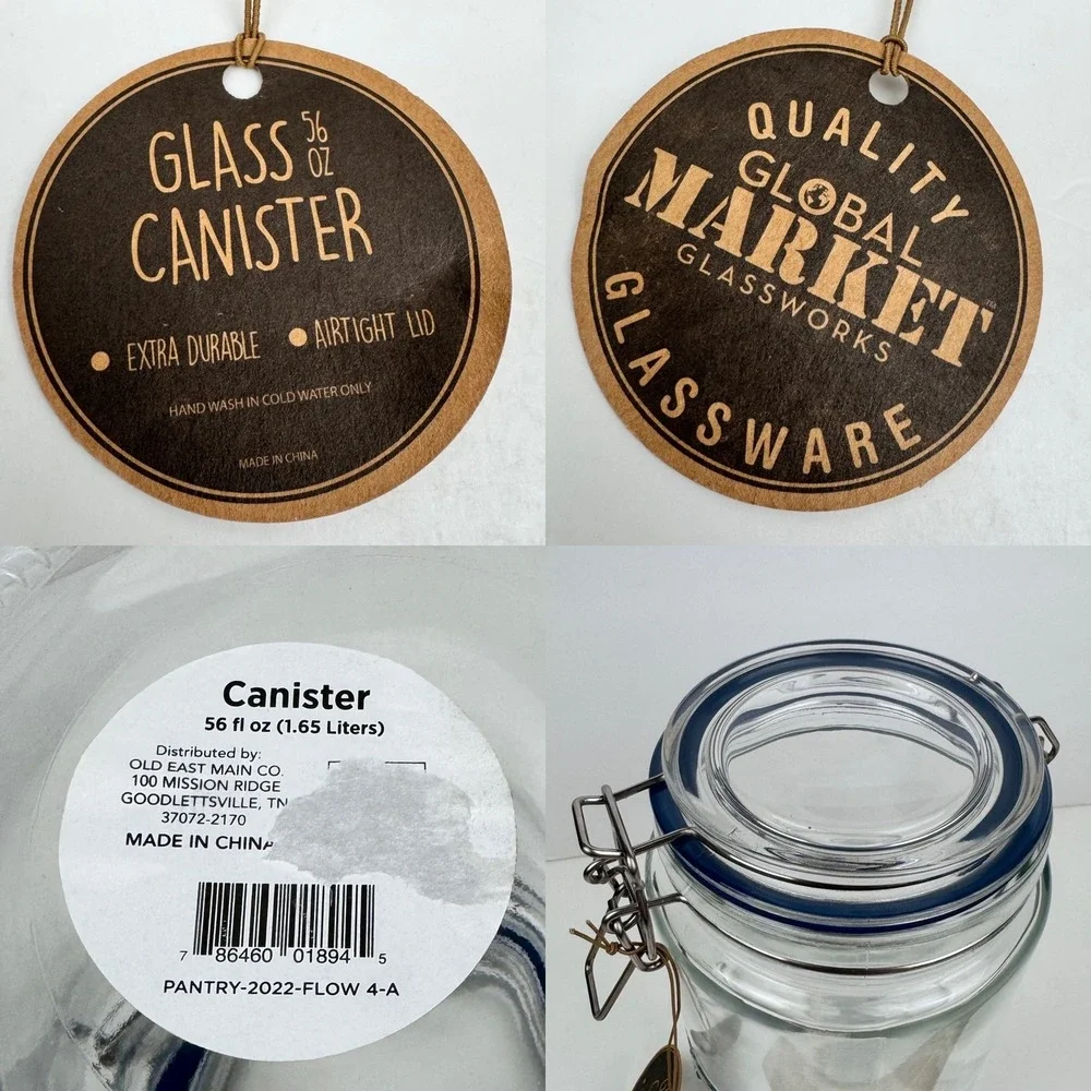 Global Market Glassworks clear embossed
